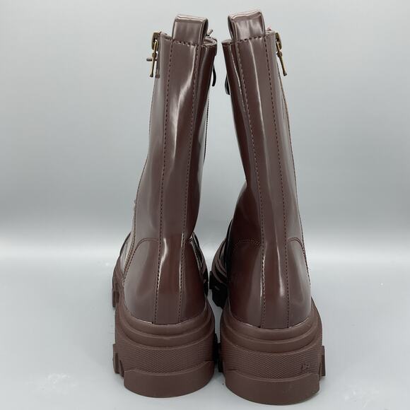 NEW Dream Pairs Women’s Platform Lug Combat Boot Brown Size 7.5 - Picture 4 of 10
